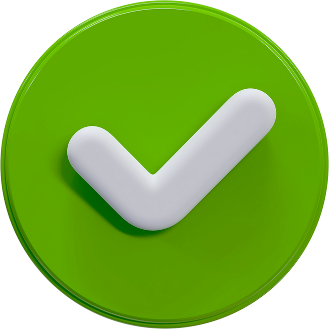 green check icon 3d element